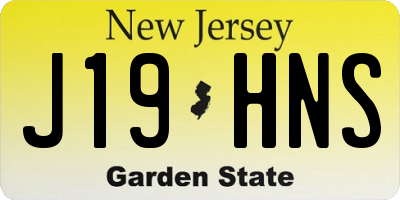 NJ license plate J19HNS