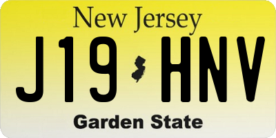 NJ license plate J19HNV