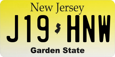 NJ license plate J19HNW