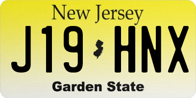 NJ license plate J19HNX