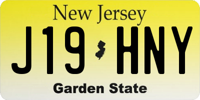 NJ license plate J19HNY