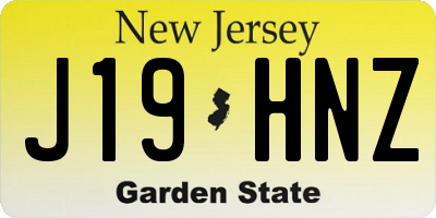 NJ license plate J19HNZ