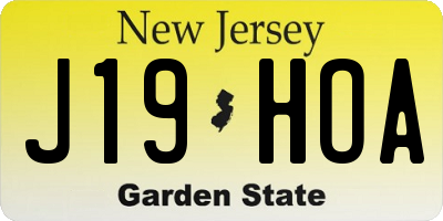 NJ license plate J19HOA