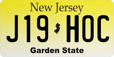 NJ license plate J19HOC