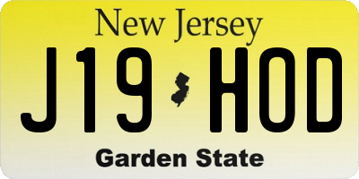 NJ license plate J19HOD