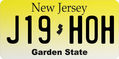 NJ license plate J19HOH