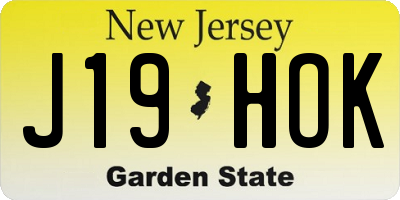 NJ license plate J19HOK