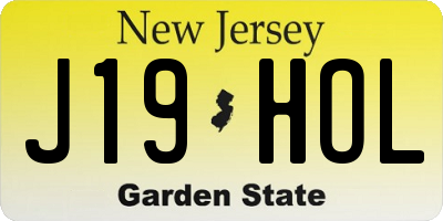 NJ license plate J19HOL