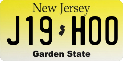 NJ license plate J19HOO