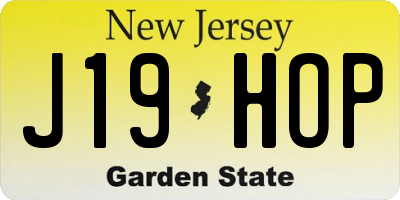 NJ license plate J19HOP