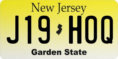 NJ license plate J19HOQ