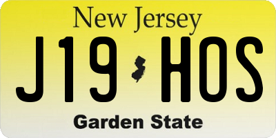 NJ license plate J19HOS