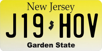 NJ license plate J19HOV