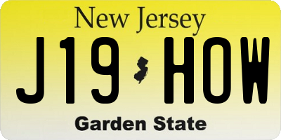 NJ license plate J19HOW