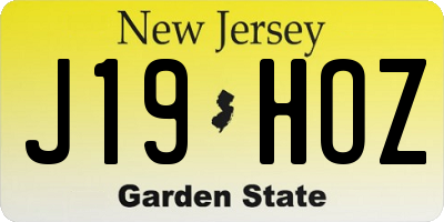NJ license plate J19HOZ