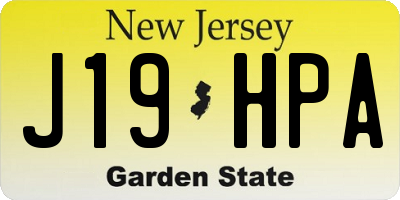 NJ license plate J19HPA