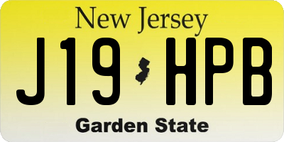 NJ license plate J19HPB