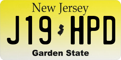 NJ license plate J19HPD
