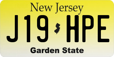 NJ license plate J19HPE
