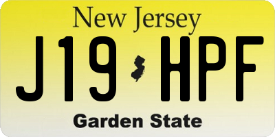 NJ license plate J19HPF