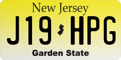NJ license plate J19HPG