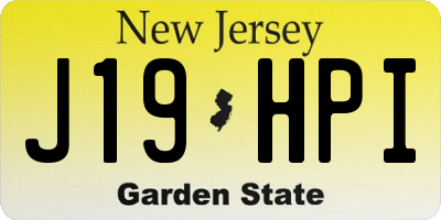 NJ license plate J19HPI