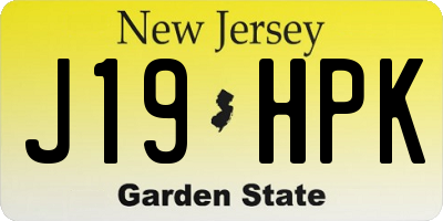 NJ license plate J19HPK