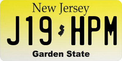 NJ license plate J19HPM