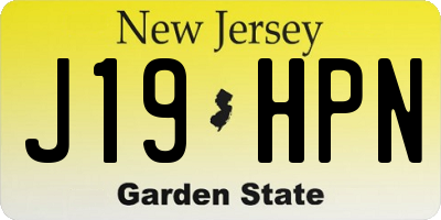 NJ license plate J19HPN