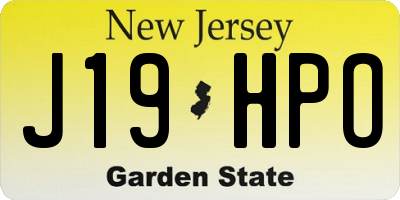NJ license plate J19HPO