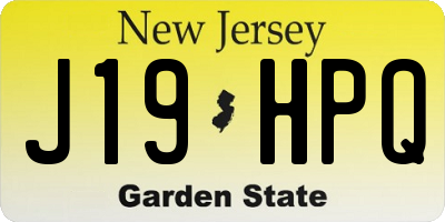NJ license plate J19HPQ
