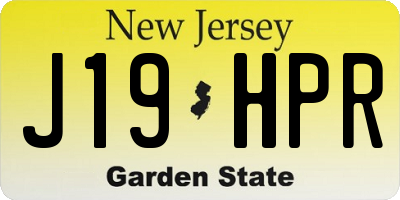 NJ license plate J19HPR