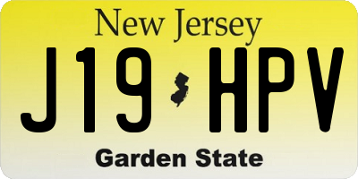 NJ license plate J19HPV