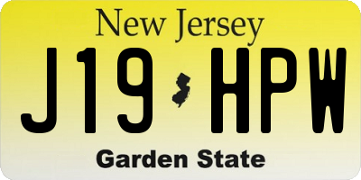 NJ license plate J19HPW