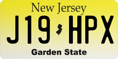 NJ license plate J19HPX