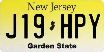 NJ license plate J19HPY