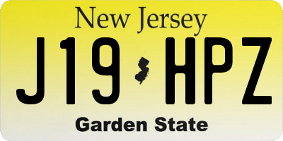 NJ license plate J19HPZ