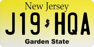NJ license plate J19HQA