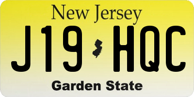 NJ license plate J19HQC