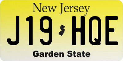 NJ license plate J19HQE