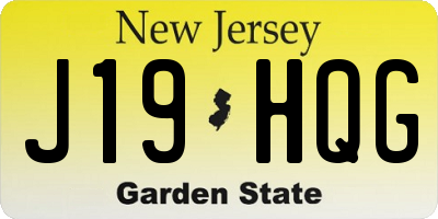 NJ license plate J19HQG