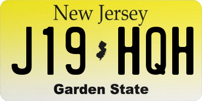 NJ license plate J19HQH