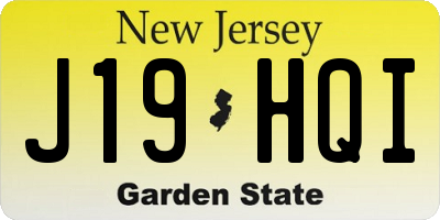 NJ license plate J19HQI