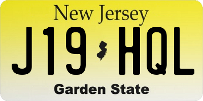 NJ license plate J19HQL