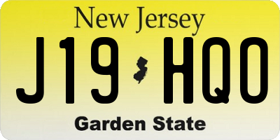 NJ license plate J19HQO