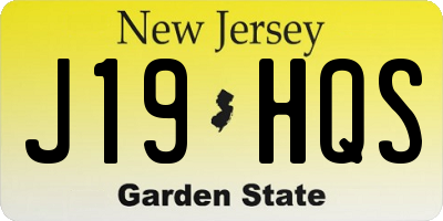 NJ license plate J19HQS
