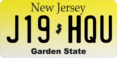 NJ license plate J19HQU