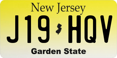 NJ license plate J19HQV