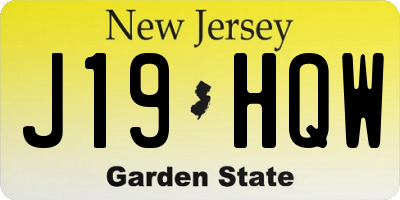 NJ license plate J19HQW