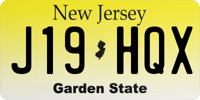 NJ license plate J19HQX